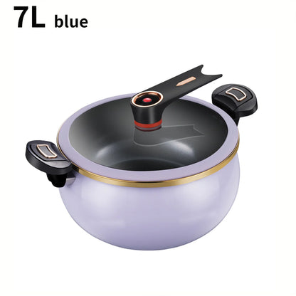 7L Non-Stick Micro Pressure Cooker with Glass Lid