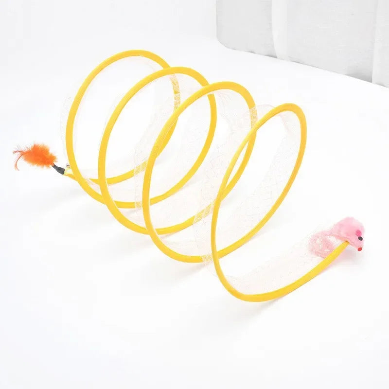 S Shape Foldable Cat Tunnel with Crinkle Balls