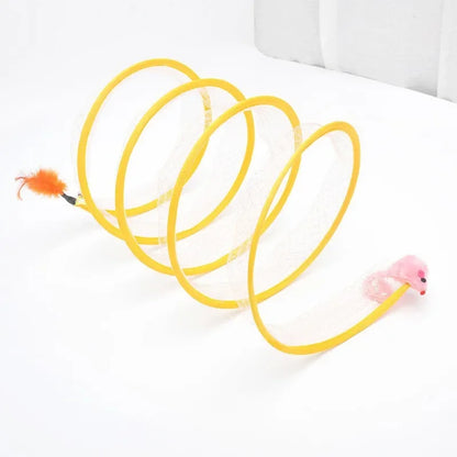 S Shape Foldable Cat Tunnel with Crinkle Balls