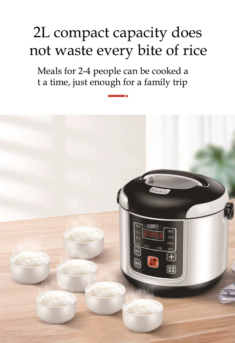 Portable Electric Rice Cooker 2L for Cars, Trucks & Travel