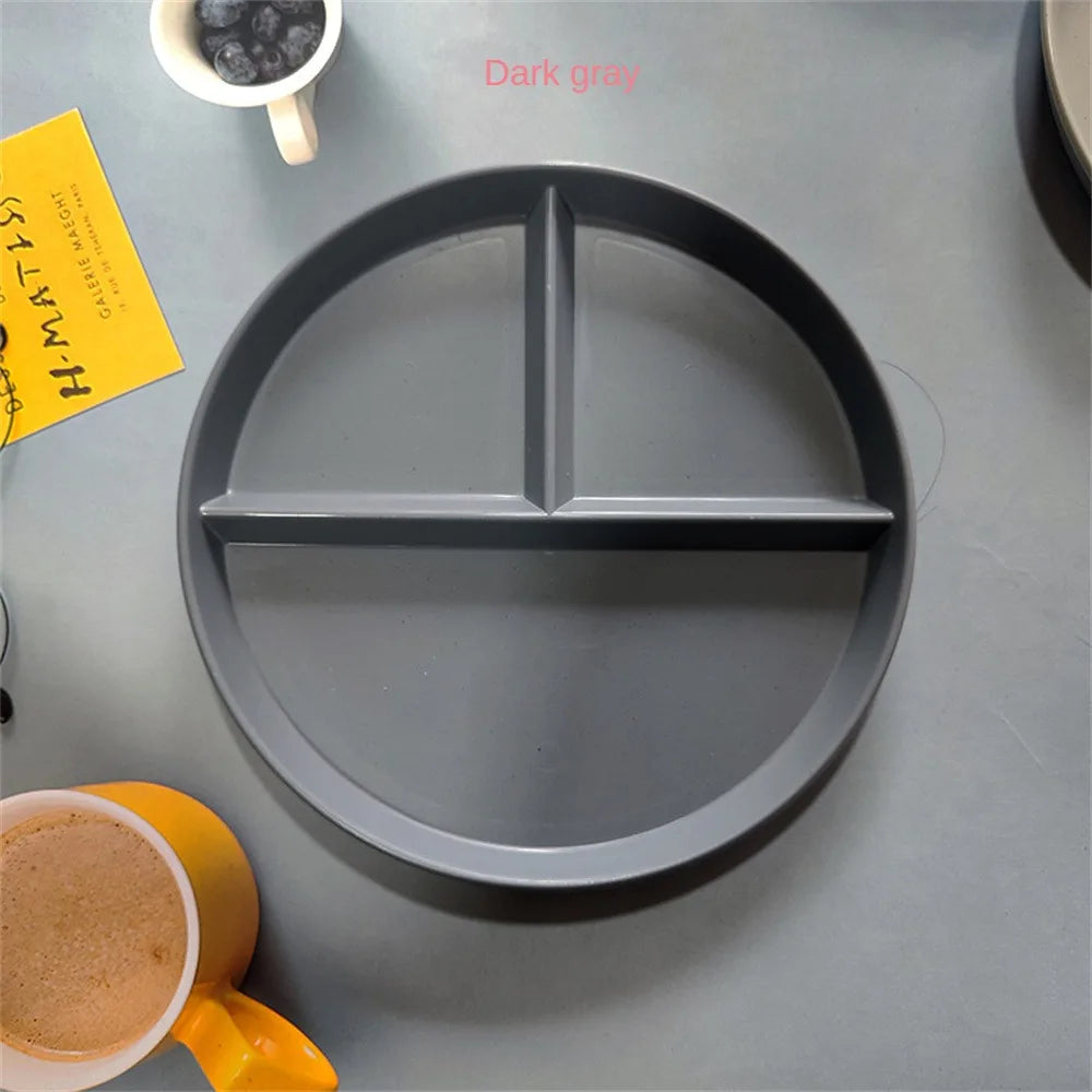 Divided Dish In 3 Reusable Round Dinner Plate