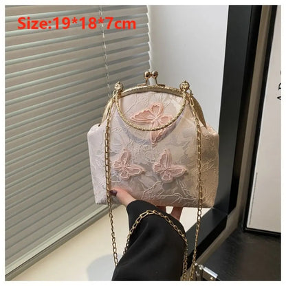 Embroidered Evening Shoulder Bag