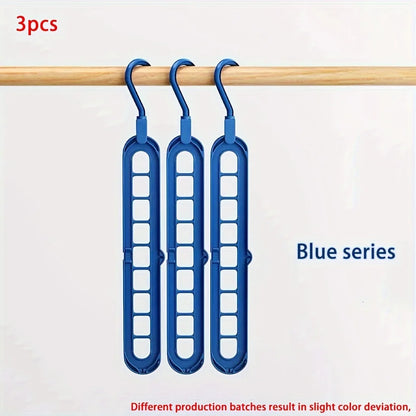9-Hole Foldable Space Saving Clothes Hanger Set