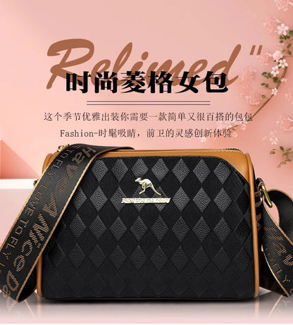 Plaid PU Leather Crossbody Shoulder Bag