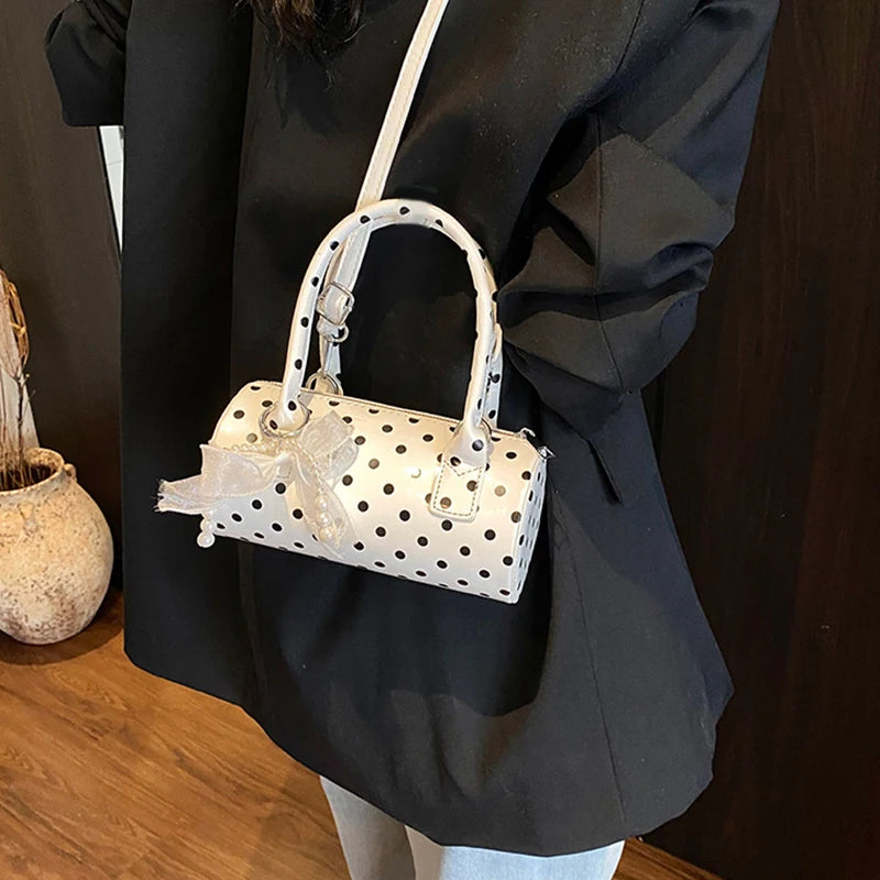 Women’s Polka Dot Barrel Shoulder Bag