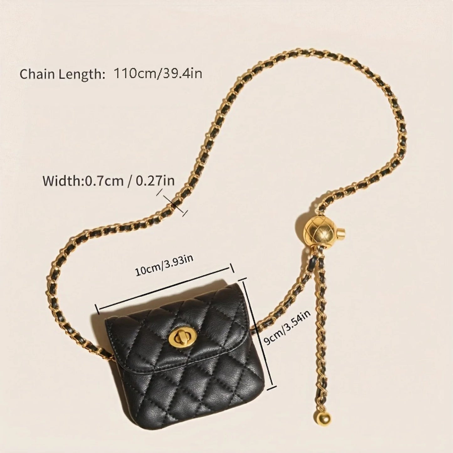 Women’s Quilted Chain Crossbody Waist Bag
