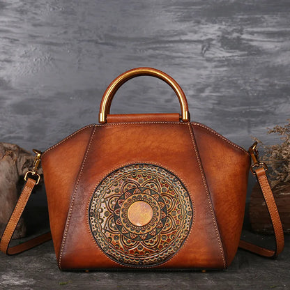 Vintage Genuine Leather Shoulder Handbag