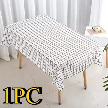 Disposable Checkered Plastic Tablecloth