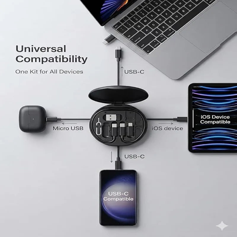 Universal Multi-Port Charging Adapter Cable Kit