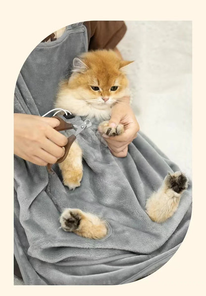 Plush Cat Carrier Apron with Cozy Pouch