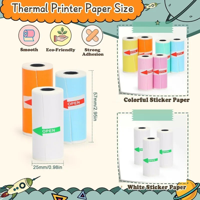 Self-Adhesive Thermal Sticker Paper Rolls for Mini Printers