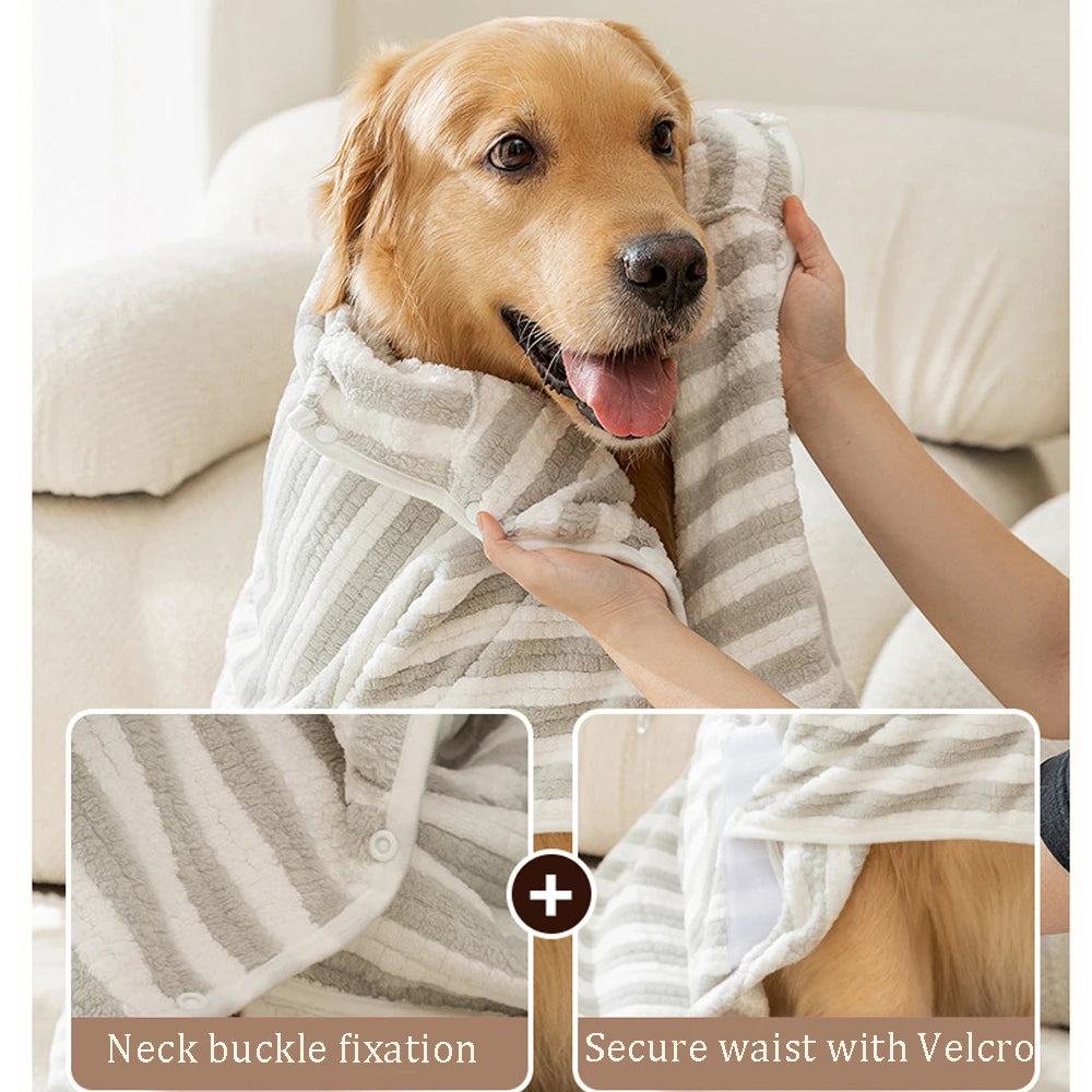 Soft Absorbent Pet Bath Towel Robe