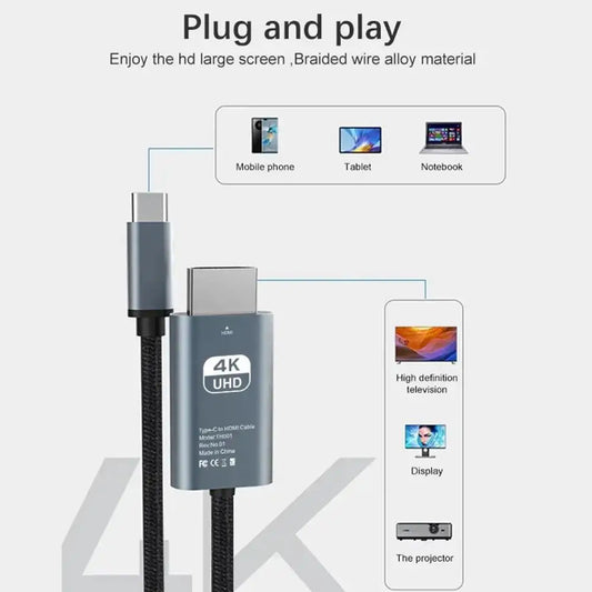 USB-C to HDMI 4K Video Adapter Cable