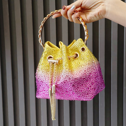 Luxury Rhinestone Bucket Evening Bag