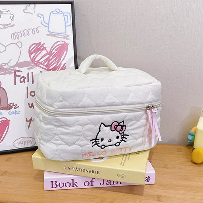 Hello Kitty Quilted Makeup Storage Bag