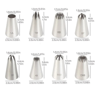 8Pcs Stainless Steel Icing Nozzles