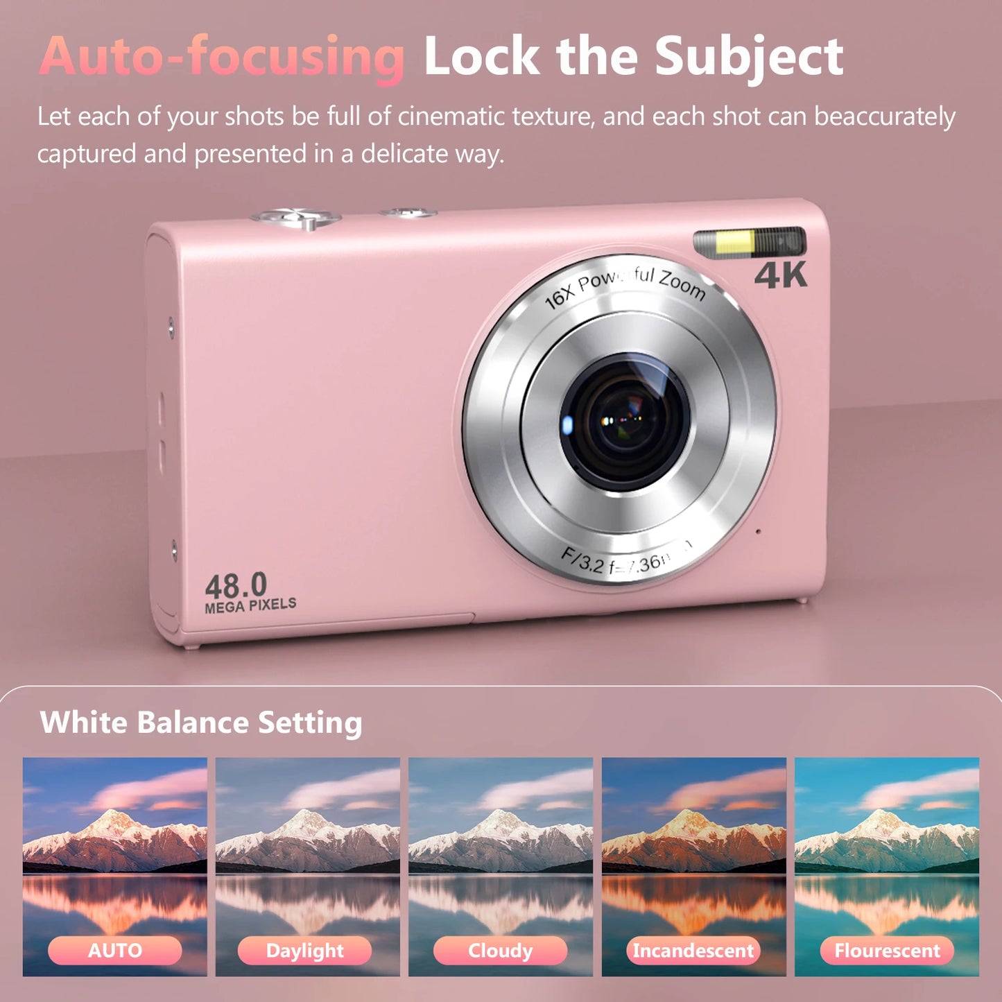 4K Autofocus Digital Camera with 48MP Photos & 2.8” IPS Screen