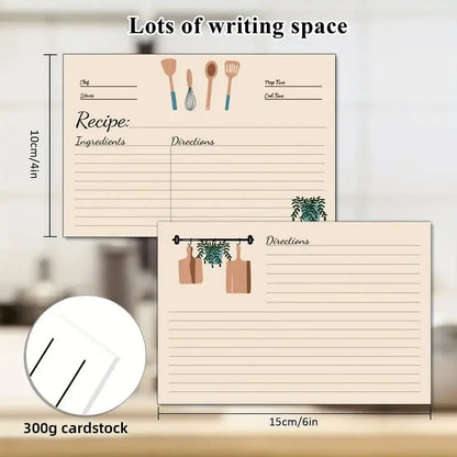 Kitchen Recipe Cards Set