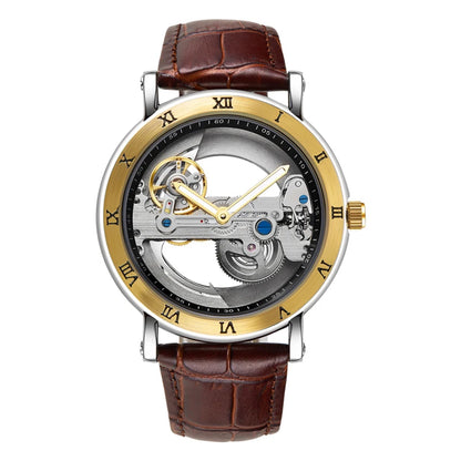 Men's Automatic Skeleton Mechanical Leather Watch