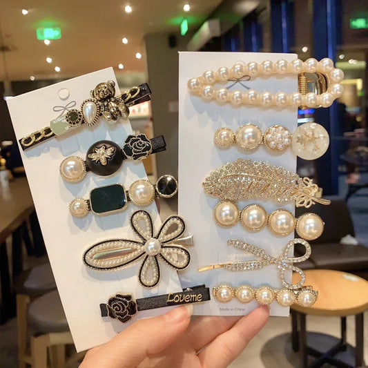 Pearl Side Hair Clip Set