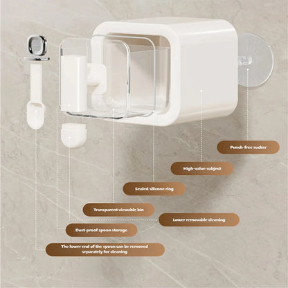 Wall-Mounted Spice Storage Container with Spoon