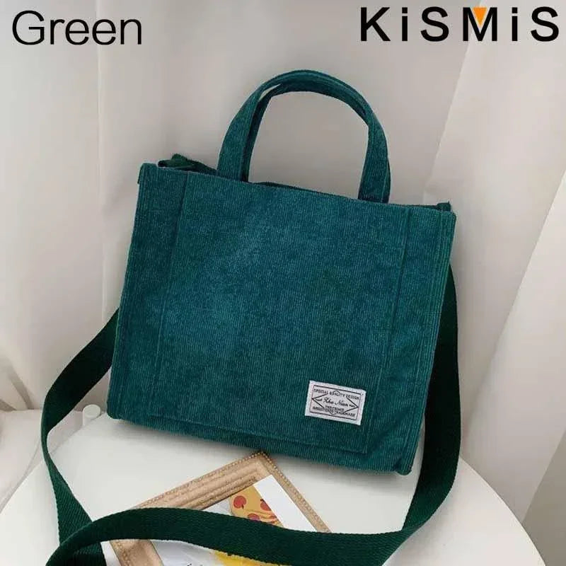 Corduroy Square Shoulder Bag