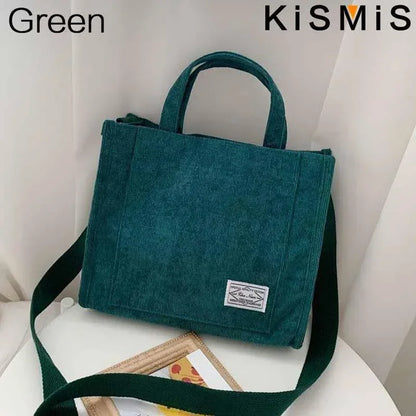 Corduroy Square Shoulder Bag