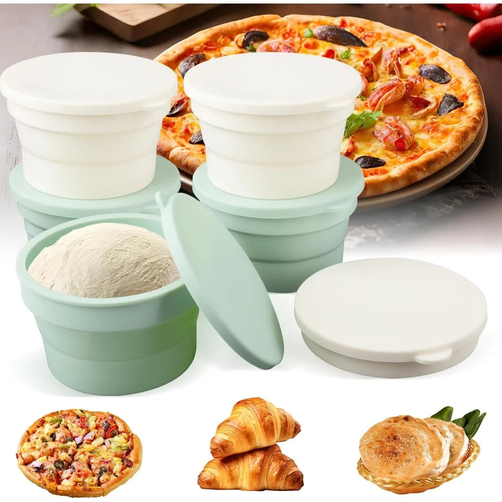 Foldable Silicone Pizza Dough Proofing Box with Lid