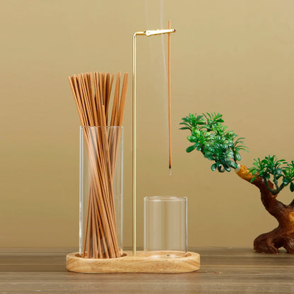 2-in-1 Glass Incense Holder with Ash Catcher