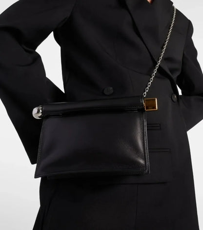 Luxury Fold-Over Chain Clutch Bag