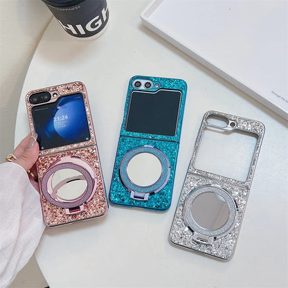 Make up Mirror Jewelled Case For Samsung Z Flip 5