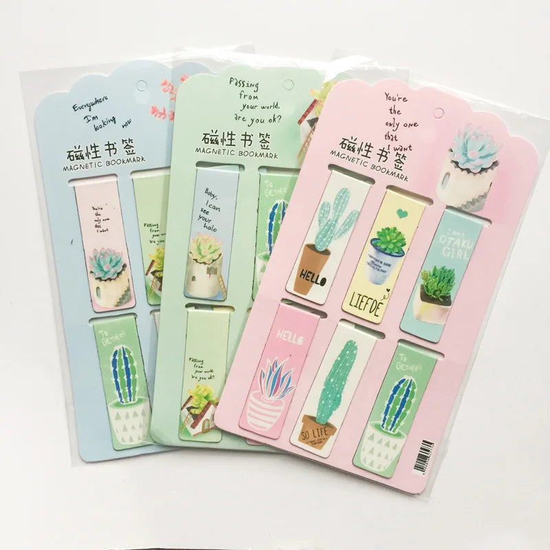 Cactus Magnetic Bookmark Set