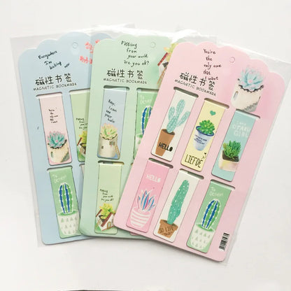 Cactus Magnetic Bookmark Set