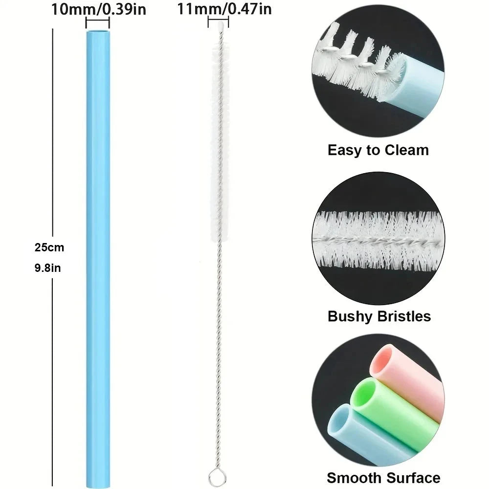 Silicone Replacement Straws with Brush