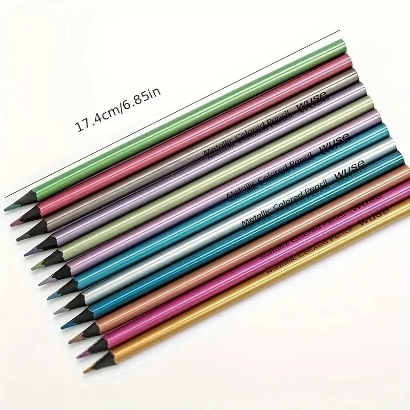 12 Color Metallic Colored Pencils