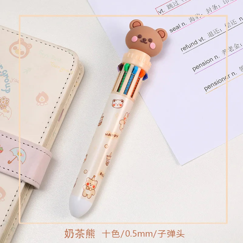 10-Colour Bear Multi-Ink Gel Pen