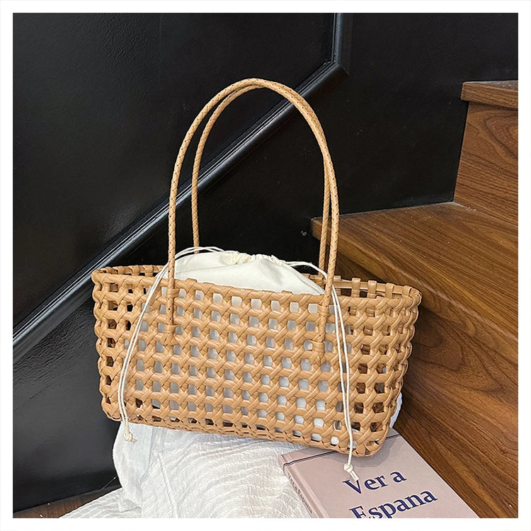 Handwoven Straw Tote Shoulder Bag