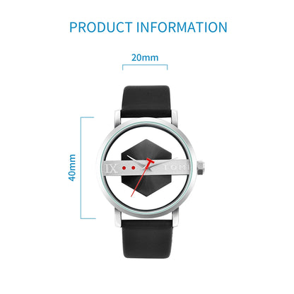 Men's Minimalist Leather Quartz Watchmen watch, minimalist watch, leather strap watch, quartz watch, casual watch, fashion accessories, skeleton style watch, business casual watch, wristwatch