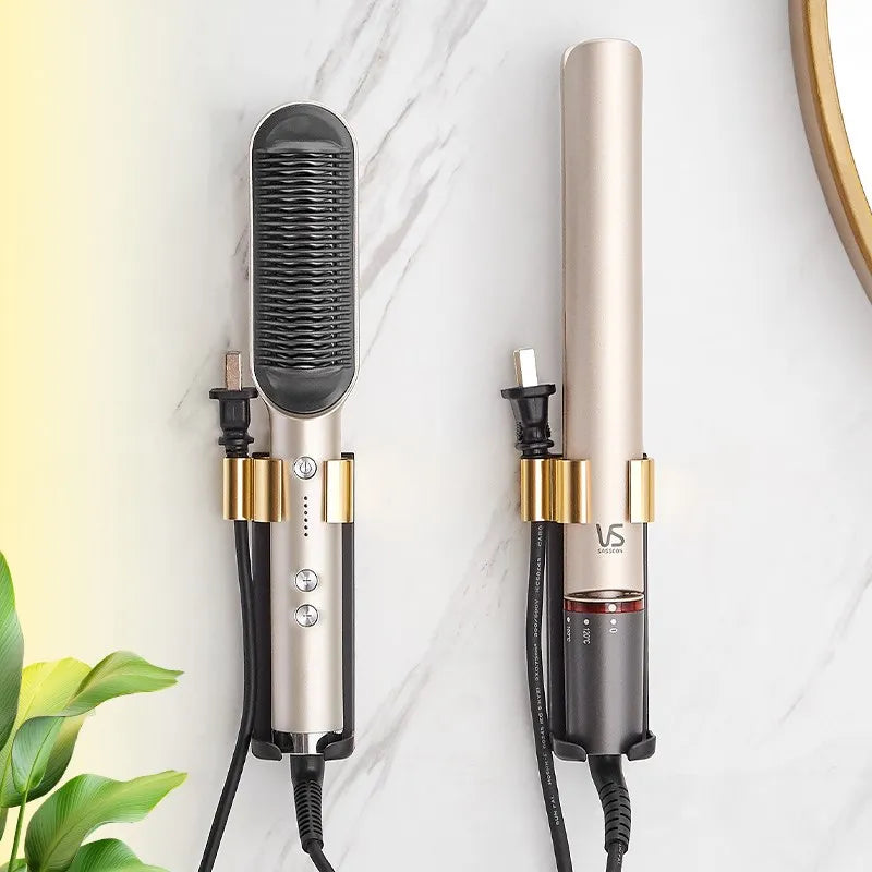 Wall-Mounted Hair Straightener & Curling Iron Holder