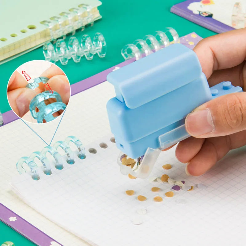 Mini 5-Hole Paper Punch for Loose-Leaf Notebooks