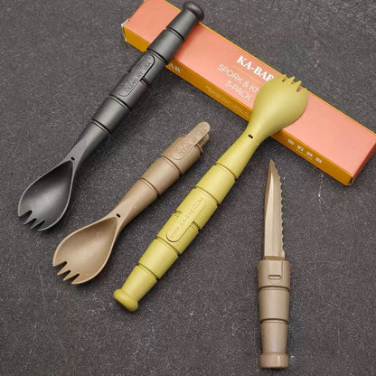 Outdoor EDC Mini Multi-Tool Fork & Spoon Set
