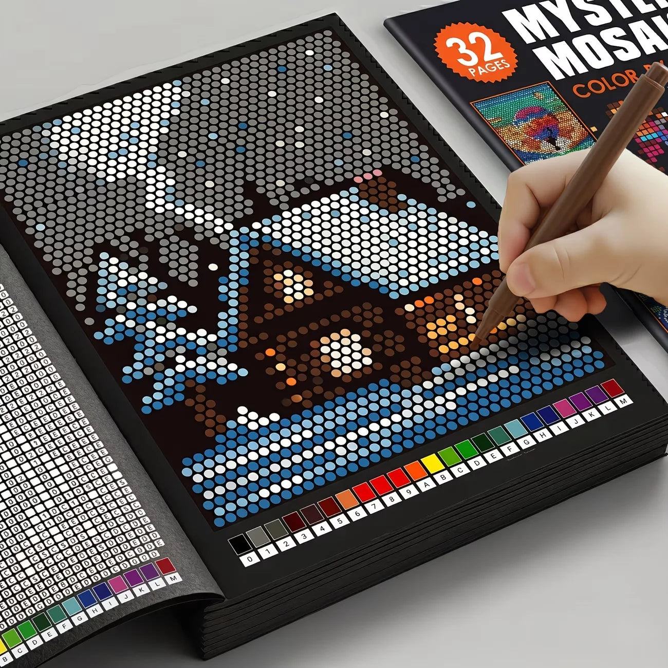 Mystery Mosaics Color by Number Book – 32 Page Pixel Art Coloring Workbook