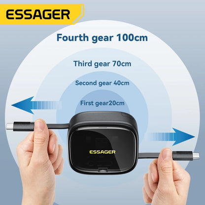 Essager 60W Retractable USB-C Cable Storage Box
