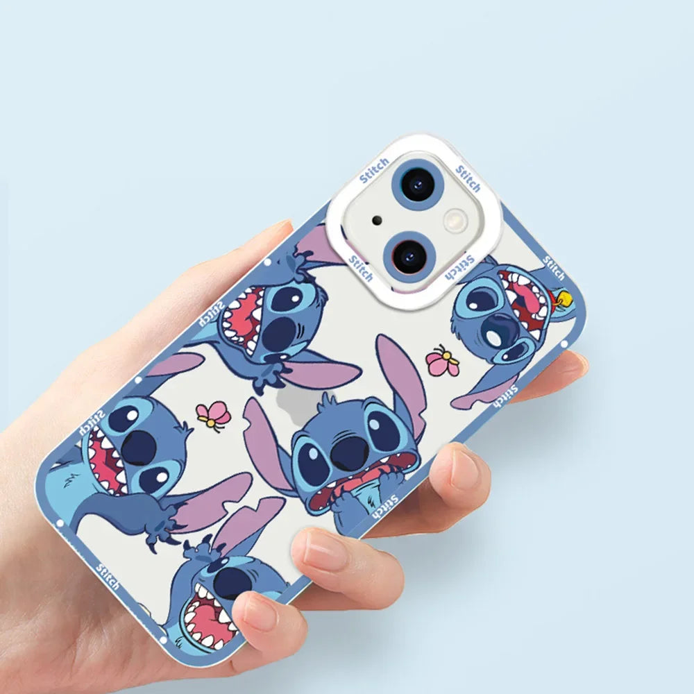 Cartoon Lilo Stitch Cute Phone Case For Iphone 14 15 12 13 Mini 11 Pro Max Xs XR