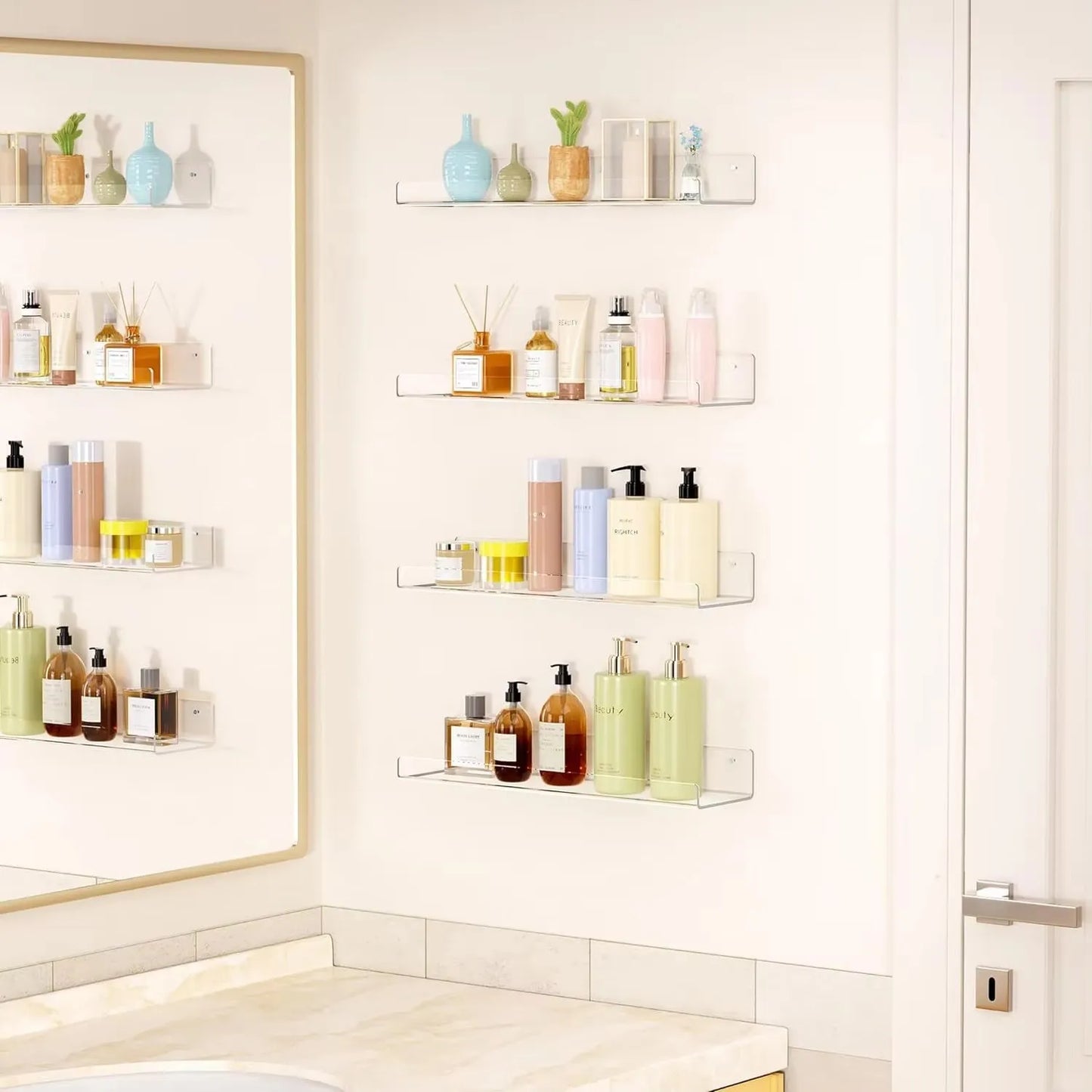 Clear Acrylic Floating Wall Shelf Set
