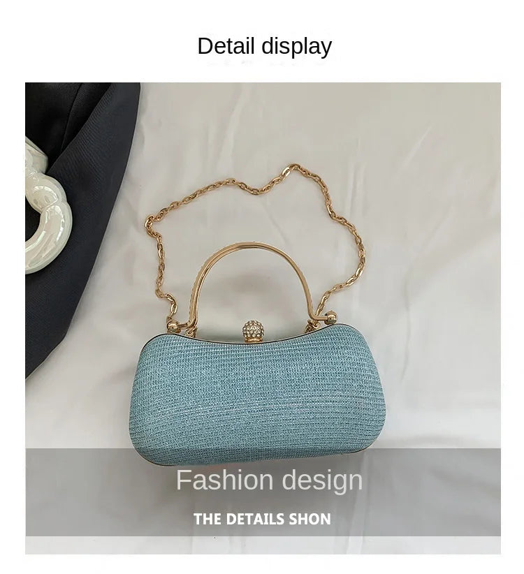 Heart-Shaped Evening Clutch Bag with Chain Strap