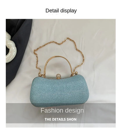 Heart-Shaped Evening Clutch Bag with Chain Strap