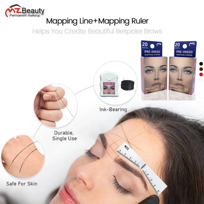 Marker Thread Tattoo Brows Mapping Ruler Kit
