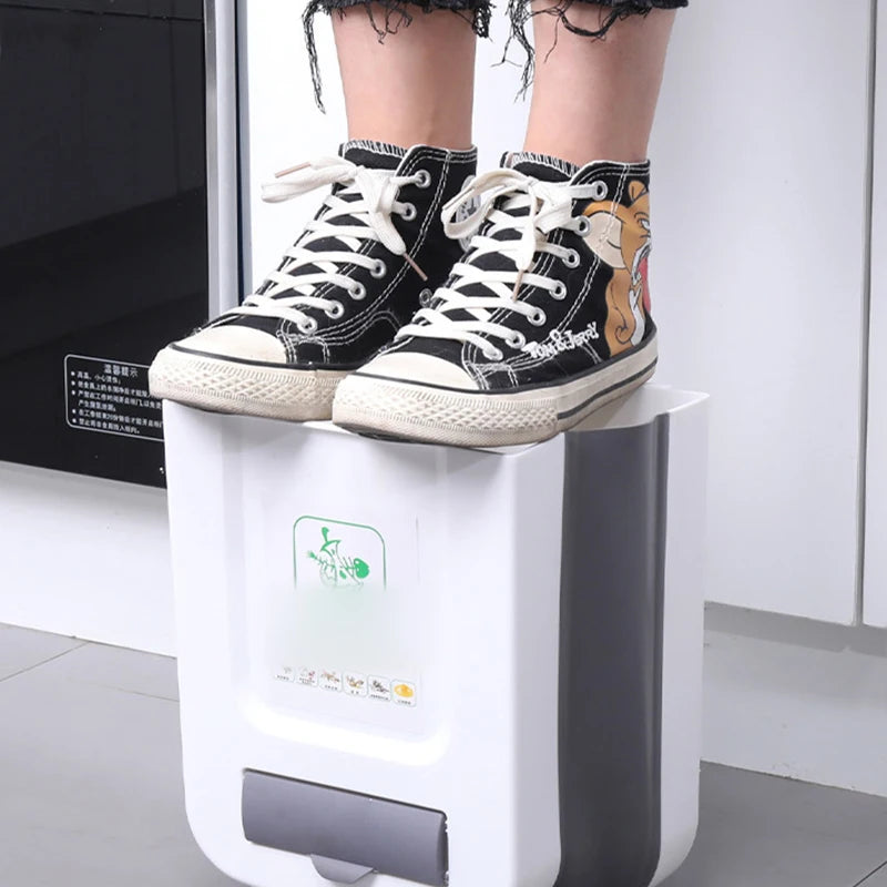 Wall Mounted Folding Kitchen Bin