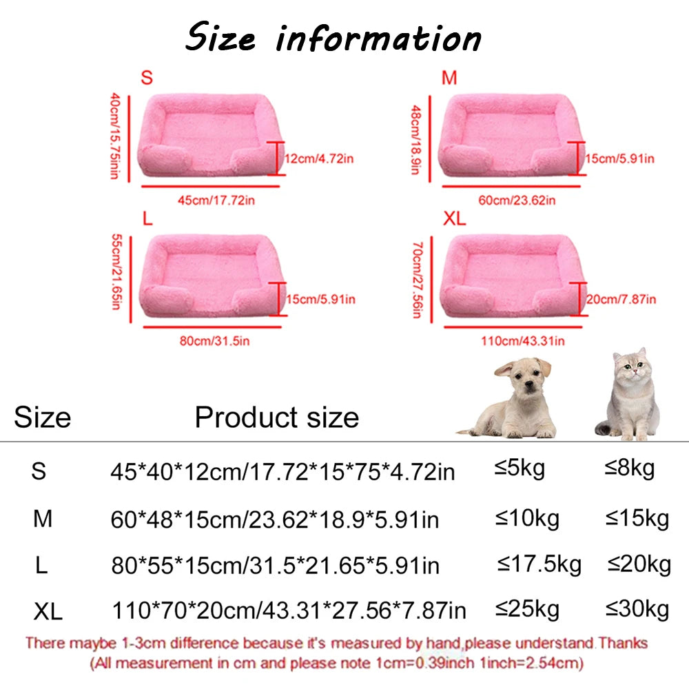 Half Surround Plush Dog Bed with Removable Cushion